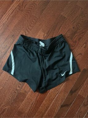 Nike Black Women's Athletic Shorts with White Accent